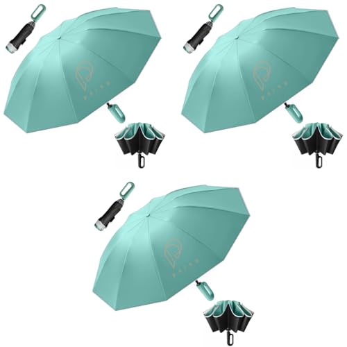 PALAY® Large Umbrella for Men Women with Reflective Strap 50 Inch Automatic Open Close Windproof Travel Folding Reinforced 10 Dual Ribs 99 UV Protection Carabiner Handle Design PALAY® Large Umbrella for Men Women with Reflective Strap 50 Inch Automatic Open Close Windproof Travel Folding Reinforced 10 Dual Ribs 99 UV Protection Carabiner Handle Design